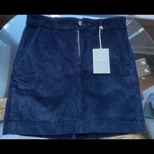 Everlane Corduroy Stamp Skirt - Navy